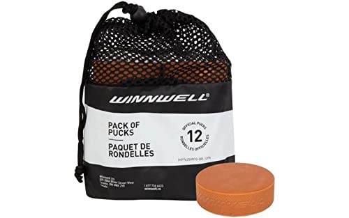 Winnwell Gewichteter Eishockey-Pucks – Orange, 284 g schwerer Trainingspuck mit Netz-Tragetasche, offizielle Größe, ideal für Stick-Handhabung und Trainingsbohrer, 12 Stück Winnwell Gewichteter Eishockey-Pucks – Orange, 284 g schwerer Trainingspuck mit Netz-Tragetasche, offizielle Größe, ideal für Stick-Handhabung und Trainingsbohrer, 12 Stück von Winnwell