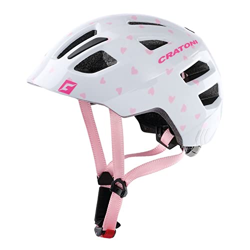 Cratoni Unisex Jugend Maxster Fahrradhelm, Herz/Rosa Glänzend, S/M von Cratoni