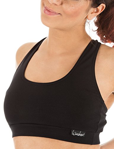 Winshape Damen Fitness Freizeit Sport-BH Bustier WVR1, Schwarz, WVR1-SCHWARZ-XS von WINSHAPE