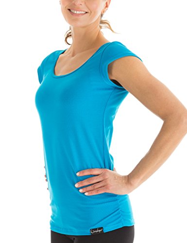 WINSHAPE Damen Fitness Freizeit Yoga Pilates Wtr4 Kurzarmshirt, Türkis, M EU von WINSHAPE