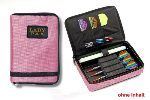 Darttasche Lady PAK, Farbe rosa strapazierfähige Nylon-Tasche für 1-2 Sets montierter Darts und zusätzlichen Fächern für Flys und Ersatzschäfte. (ohne Inhalt) von Winsport