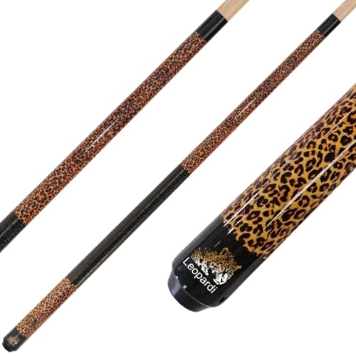Winsport Orginal Leopardi Pool Billard Queue, 2 teiliger Billardqueue mit schwarzen Griffband aus genarbten PU-Leder, Cue Länge 147cm, 12mm Profi Klebeleder, Edelstahl Gewinde,Leopard Design Winsport Orginal Leopardi Pool Billard Queue, 2 teiliger Billardqueue mit schwarzen Griffband aus genarbten PU-Leder, Cue Länge 147cm, 12mm Profi Klebeleder, Edelstahl Gewinde,Leopard Design von Winsport