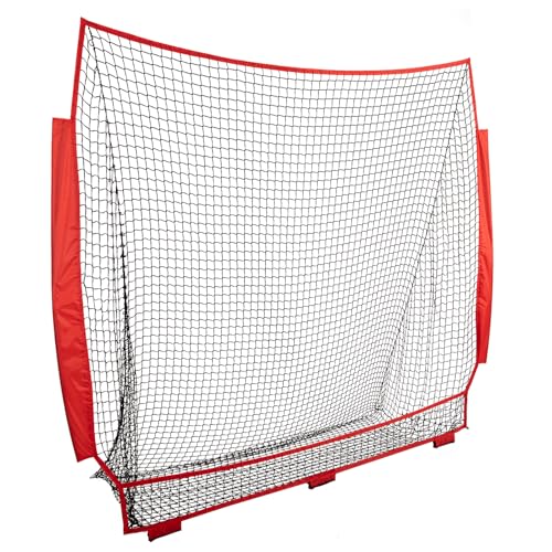 Wiseek Baseballnetz Ersatz 2,1 x 2,1 m - Baseball- & Softball-Schlagnetz mit großem Ballsammelsystem, hochelastisches und stabiles Polyester-Mesh-Pitching-Netz, Rahmen nicht im Lieferumfang enthalten, von Wiseek