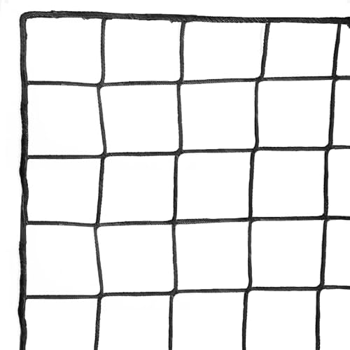 Wiseek Fußball-Rücksperrnetz, 3 x 3 m, stoßfestes Fußball-Sperrnetz, Nylon-Sportnetz, Barriere, Fußball-Rückprallnetz hinter dem Tor (Installationsseil im Lieferumfang enthalten) von Wiseek