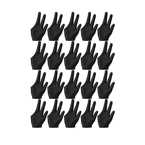Wissupo 20 StüCke Atmungsaktive Billardhandschuhe Snooker Links Rechts Hand Handschuhe 3 Finger Queue Handschuhe für Damen Herren Billard ZubehöR von Wissupo