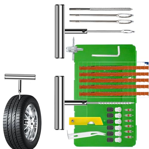 Reifenreparatur-Steckersatz, Hochleistungs-Autowerkzeugsatz | Rostfreies Reifenreparaturset und Werkzeuge,Hochfester Kfz-Werkzeugsatz, Kfz-Werkzeuge für schnelle Reparaturen von Wisylizv