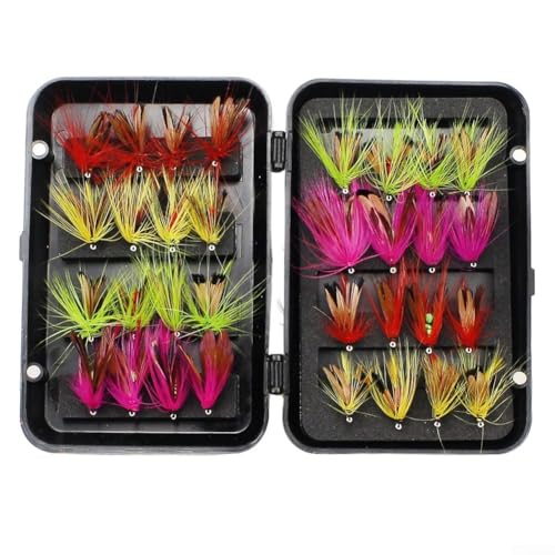 Premium Selection Fliegenfischen-Fliegen-Set, fangen verschiedene Arten, 3224-teilig, für Äschen, Barsche und mehr (B-32-teilig) von Withtalentto