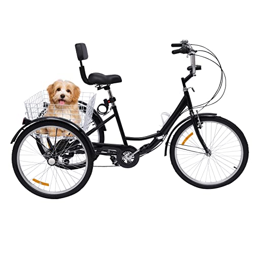 Wiyuer 24 Zoll Dreirad für Erwachsene Klappbar Adult Fahrrad Höhenverstellbar Erwachsenendreirad Cruise Bikes Cityräder Bike mit Einkaufskorb Max. 95kg Schwarz Wiyuer 24 Zoll Dreirad für Erwachsene Klappbar Adult Fahrrad Höhenverstellbar Erwachsenendreirad Cruise Bikes Cityräder Bike mit Einkaufskorb Max. 95kg Schwarz von Wiyuer