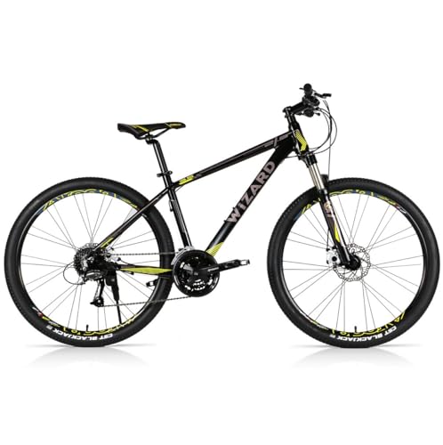 Wizard X-Country 3.5 Fahrrad Erwachsener Männlich Mountainbike Deore 27 Gang MTB CC Cross |27.5 Zoll Gelb (Rahmengröße: 43cm/17Zoll) von Wizard