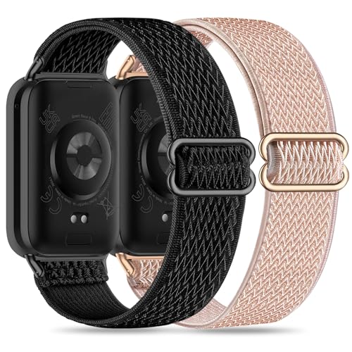 Wizvv 2 Pack Nylon Armband kompatibel mit Xiaomi Mi Band 9 Pro/8 Pro/Redmi Watch 4, Schnellverschluss Ersatz Sport Uhrenarmband, Weiches Uhrenarmband ersetzen für Damen Herren von Wizvv