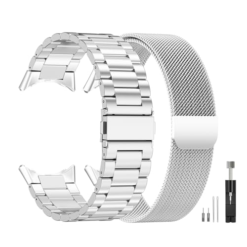 Wizvv Metall Uhrenarmband kompatibel mit Google Pixel 3 41mm/Google Pixel 2/Google Pixel Watch, einstellbare dauerhafte Mesh Edelstahl Armband für Frauen Männer Wizvv Metall Uhrenarmband kompatibel mit Google Pixel 3 41mm/Google Pixel 2/Google Pixel Watch, einstellbare dauerhafte Mesh Edelstahl Armband für Frauen Männer von Wizvv