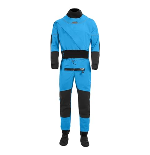 Herren Latex Dry Suit Kajak für Dreilagig Wasserdicht Atmungsaktiv Surfen Segeln Rafting Sport Dry Suit Blau M von Wjnvfioo