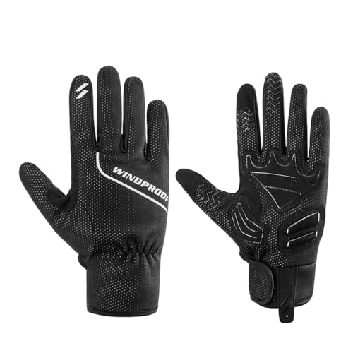 1 Paar Winter Warme wasserdichte Anti Slip Thermal Für Radfahren Fahrrad Outdoor Voll Finger Handschuhe von Wjsdsg