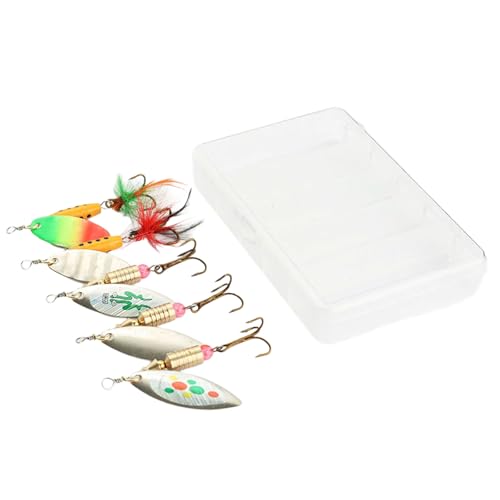 Wjsdsg 5 Stück Spinner Köder Angelköder Hartmetall Spinnerköder Swimbait Künstliche Hartmetallköder Geschenk Für Angelliebhaber von Wjsdsg