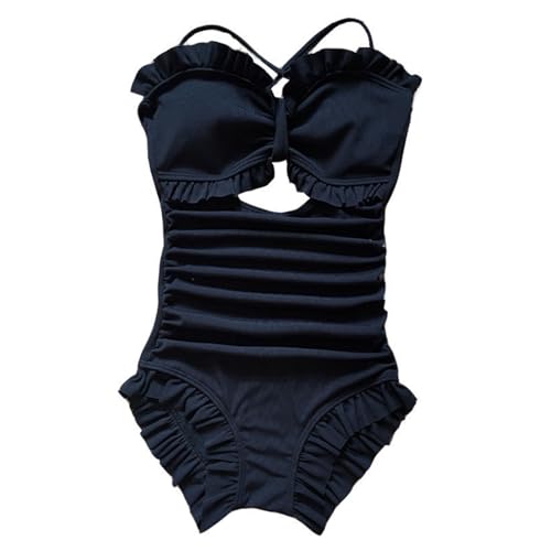 Wjsdsg Damen Badeanzug Rüschen Rückenfrei Monokini Badeanzug Gerüscht Bauchkontrolle Badeanzug Damen Rüschen Badeanzug von Wjsdsg