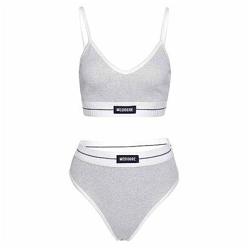 Wjsdsg Frauen High Cut Backless Badeanzug Spaghetti Trägern Bademode Dünne Riemen Split Bikinis Sportwear Kleine Brust Beachwear von Wjsdsg