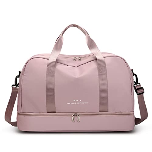 Wjsdsg Reisetasche, Sporttasche für Damen und Herren, Reisetasche, Workout-Tasche mit Schuhfach, Nasstasche, Schulterhandtasche, rose, As shown von Wjsdsg