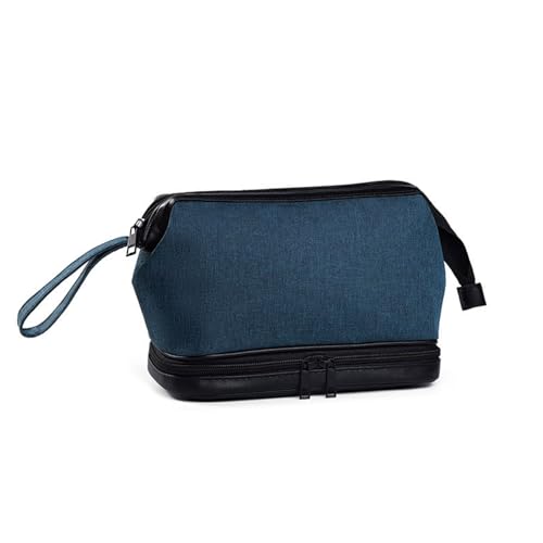 Wjsdsg Reisetasche, stilvolle und geräumige Herren-Kulturbeutel, praktisch für Reisen, wasserabweisend und mehrere Fächer, Kationisches Marineblau, As shown von Wjsdsg