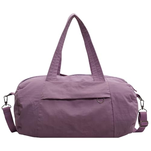 Wjsdsg Reisetasche für Damen, große Kapazität, Umhängetasche, Nylon, Fitness-Tasche, Nylon-Handtasche für Fitnessstudio und Reisen, violett, As shown von Wjsdsg