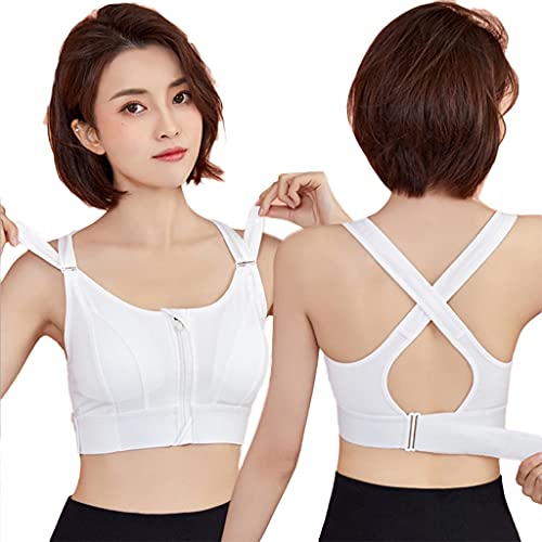 Wjsdsg Sport Frauen Crop Sport Top Verstellbarer Reißverschluss Lauf BHS Push Up Weste Stoßfest Unterwäsche Gym von Wjsdsg