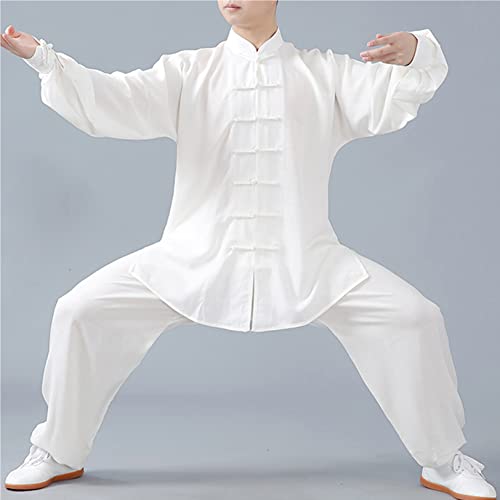 WoCOyo Tai Chi Anzug Freizeit Einfarbig Kampfkunst Anzug Unisex Sanft Baumwolle und Leinen Kung Fu und Tai Chi Uniform Traditionelle Chinesisch Kostüm für Meditation und Qigong,001,XXL WoCOyo Tai Chi Anzug Freizeit Einfarbig Kampfkunst Anzug Unisex Sanft Baumwolle und Leinen Kung Fu und Tai Chi Uniform Traditionelle Chinesisch Kostüm für Meditation und Qigong,001,XXL von WoCOyo