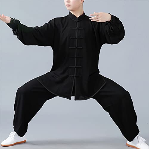 WoCOyo Tai Chi Anzug Freizeit Einfarbig Kampfkunst Anzug Unisex Sanft Baumwolle und Leinen Kung Fu und Tai Chi Uniform Traditionelle Chinesisch Kostüm für Meditation und Qigong,002,XXL WoCOyo Tai Chi Anzug Freizeit Einfarbig Kampfkunst Anzug Unisex Sanft Baumwolle und Leinen Kung Fu und Tai Chi Uniform Traditionelle Chinesisch Kostüm für Meditation und Qigong,002,XXL von WoCOyo