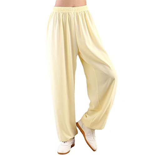 WoCOyo Taiji Training Hose Gemütlich Freizeit Chinesische Kampfkunst Tai Chi Kung Fu Qigong Shaolin Baumwolle Plus Seide Weite Beine Elastische Taille Tai Chi Kung Fu Hose für Damen Herren,003,XL WoCOyo Taiji Training Hose Gemütlich Freizeit Chinesische Kampfkunst Tai Chi Kung Fu Qigong Shaolin Baumwolle Plus Seide Weite Beine Elastische Taille Tai Chi Kung Fu Hose für Damen Herren,003,XL von WoCOyo
