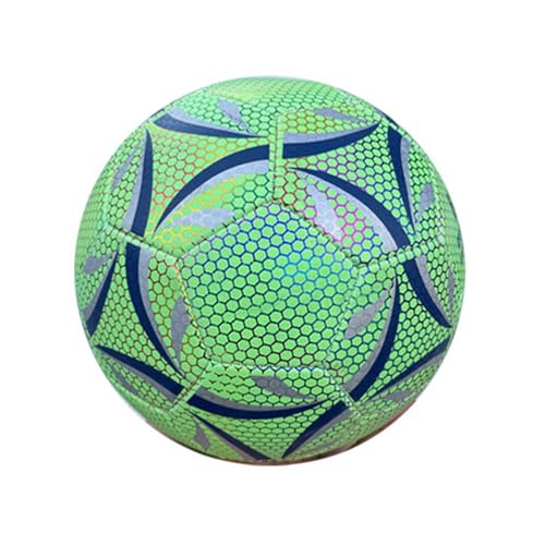 Woedpez Fußball Leuchtender Reflektierender Fußball Holografischer Reflektierender Fußball Drinnen Draußen Trainingsball von Woedpez