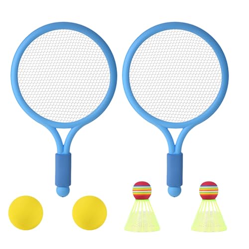 Woedpez Kinder Tennisschläger Set Badmintonschläger Mit 2 Schaumstoffbällen 2 Badmintonschläger Für Drinnen Und Draußen Hinterhof Strand Sportspiel von Woedpez