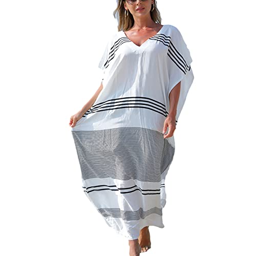 Woedpez Weiche Vertuschungen Bedrucktes Langes Kleid Kaftan Sexy Badeanzug von Woedpez