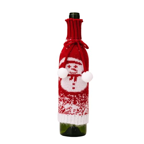 Woedpez Weihnachtliche Weinflaschenabdeckungen, modische und dekorative Abdeckungen, perfekt für weihnachtliche Feiern, wiederverwendbare Abdeckung von Woedpez