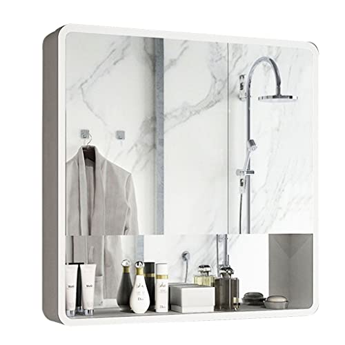 WolFum Badezimmerspiegelschrank 50/60/70/80 cm Medizinschrank mit Spiegel Spiegelschrank HD Badezimmerspiegel Spiegelschrank von WolFum