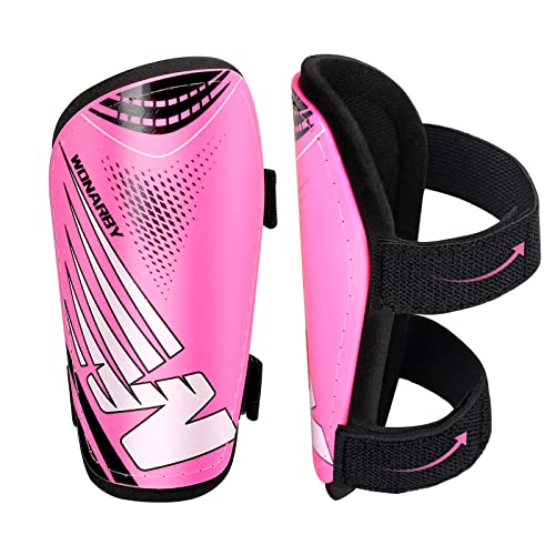 Schienbeinschoner Kinder Fussball Shin Pads - Fußball Ausstattung Mit Verstellbarem Klettverschluss- Leicht Langlebig rutschfest Aeeignet für Jungen Mädchen im Alter von 2 bis 18 Jahren - Rosa Groß Schienbeinschoner Kinder Fussball Shin Pads - Fußball Ausstattung Mit Verstellbarem Klettverschluss- Leicht Langlebig rutschfest Aeeignet für Jungen Mädchen im Alter von 2 bis 18 Jahren - Rosa Groß von Wonarby