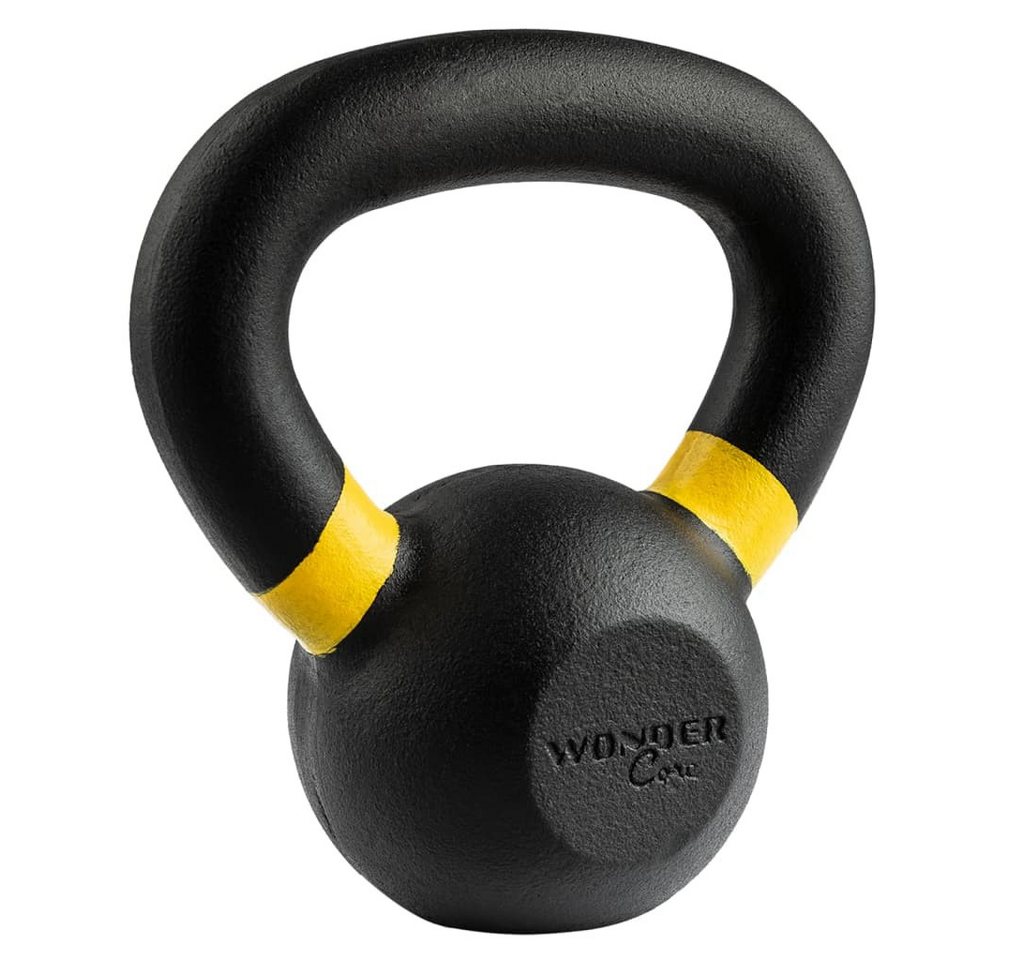 Wonder Core 2® Hantel-Set Kettlebell Power Coating 4 kg Schwarz und Gelb von Wonder Core 2®