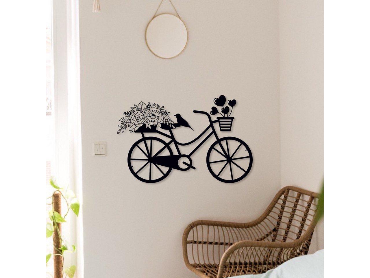 WoodFriends Wandbild Damenfahrrad mit Blumen Fahrrad Holzschild zum Aufkleben WoodFriends Wandbild Damenfahrrad mit Blumen Fahrrad Holzschild zum Aufkleben von WoodFriends