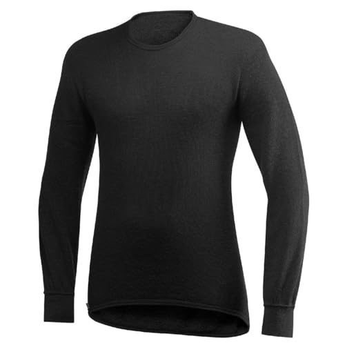 Woolpower Unisex Merinowolle Funktionsshirt Crewneck 200 Langarm, black, XXS von Woolpower