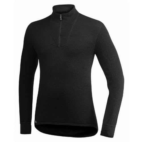 Woolpower 400 Turtleneck Long Sleeve Zipp Shirt Men - Thermounterwäsche, black, XXXL von Woolpower