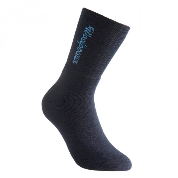 Woolpower - Sport Socks 400 Logo - Wandersocken Gr 36-39 blau/schwarz von Woolpower