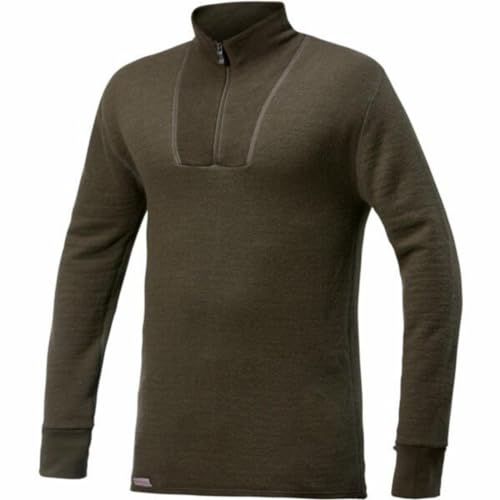 Woolpower Damen Herren Funktionsshirt Zip Turtleneck 400 Long Sleeve, Größe:XL, Farbe:Pine Green von Woolpower