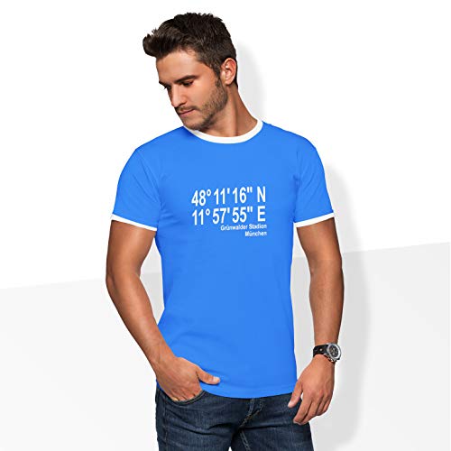 World of Football 1860 Koordinaten Grünwalder Stadion T-Shirt blau - 164 von World of Football