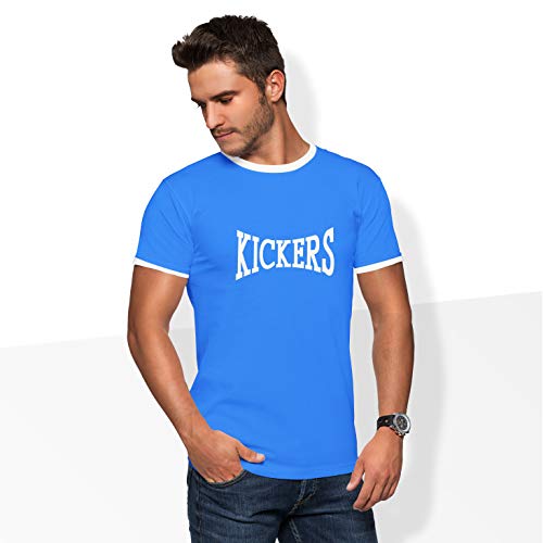 World of Football Ringer T-Shirt lons Kickers bl. blau - L von World of Football