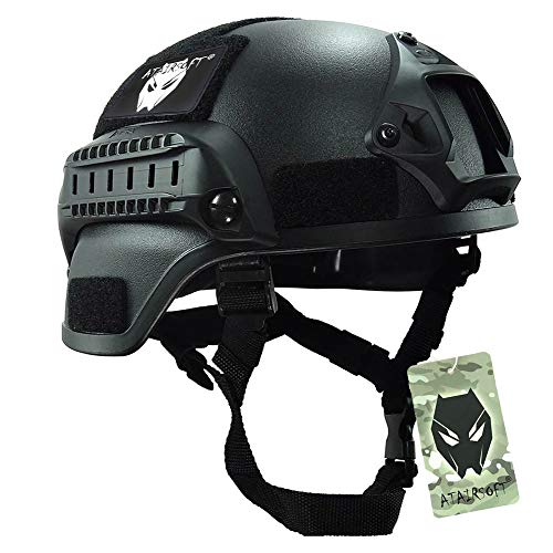 ATAIRSOFT Mich 2000 Stil Softair Taktisch Kampf Armee Militär Airsoft Paintball Helm mit Seitenschiene und NVG Montieren Schwarz ATAIRSOFT Mich 2000 Stil Softair Taktisch Kampf Armee Militär Airsoft Paintball Helm mit Seitenschiene und NVG Montieren Schwarz von ATAIRSOFT