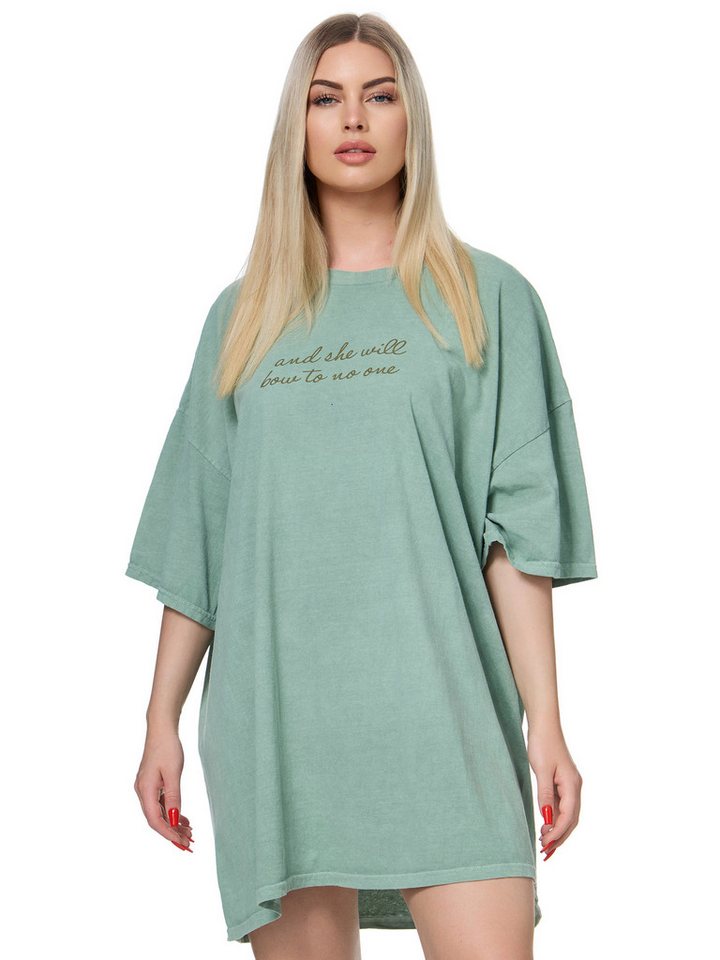 Worldclassca T-Shirt Worldclassca Oversized Print SHE WILL T-Shirt lang Sommer Oberteil Worldclassca T-Shirt Worldclassca Oversized Print SHE WILL T-Shirt lang Sommer Oberteil von Worldclassca
