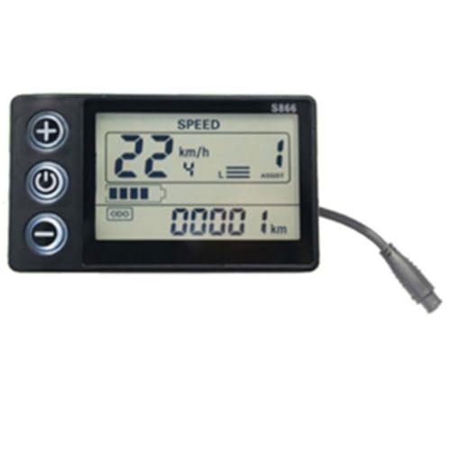 Wouueso 24 V 36 V 48 V 60 V Wasserdichtes LCD-Display S866 Controller Panel Dashboard Elektrofahrrad-Display für Elektroroller 6-Polig von Wouueso