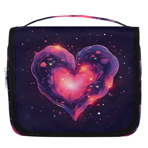 Kulturbeutel mit abstraktem Herz-Galaxie-Motiv, für Damen, Herren, Kinder, Mädchen, Jungen, Make-up-Kosmetiktasche, hängende Kulturbeutel, Kulturbeutel, Organizer, Duschtasche, farbe, 4.5 L, Kulturbeutel mit abstraktem Herz-Galaxie-Motiv, für Damen, Herren, Kinder, Mädchen, Jungen, Make-up-Kosmetiktasche, hängende Kulturbeutel, Kulturbeutel, Organizer, Duschtasche, farbe, 4.5 L, von WowPrint
