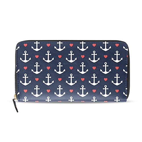 WowPrint Lange Geldb?rse, marineblaues Anker-Herz, PU-Leder, gro?e Kapazit?t, mit Rei?verschluss, Geldb?rse, Tasche, Kartenhalter f¨¹r Frauen Damen M?dchen WowPrint Lange Geldb?rse, marineblaues Anker-Herz, PU-Leder, gro?e Kapazit?t, mit Rei?verschluss, Geldb?rse, Tasche, Kartenhalter f¨¹r Frauen Damen M?dchen von WowPrint