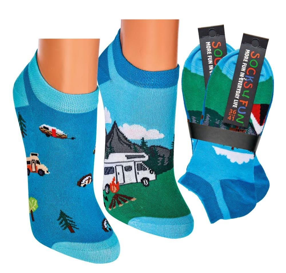 Wowerat Sneakersocken 2 Paar Fun Sneakersocken, Camping Motiv, Sneaker Spaß Socken Wowerat Sneakersocken 2 Paar Fun Sneakersocken, Camping Motiv, Sneaker Spaß Socken von Wowerat