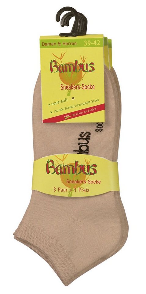 Wowerat Sneakersocken Bambus Viskose Sneaker Socken Sneakersocken Unisex (3 Paar) Spitze und Ferse verstärkt von Wowerat