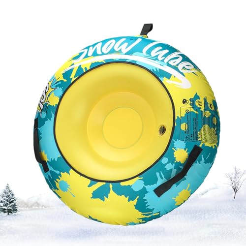 Wpsagek Aufblasbarer Schlitten für Kinder, Winter Snow Tube,Winter-Schneeschlauch zum Schlittenfahren aufblasbar - Robuster Schnee-Skischlauch für Outdoor-Rodeln mit verdickten Griffen und von Wpsagek