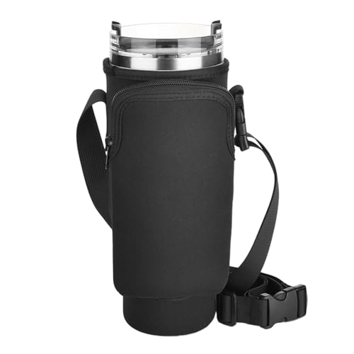 Wpsagek Trinkflasche Sling Bag | Wasserfeste stoßfeste Wasserflasche Sling Bag mit verstellbarem Gurt | Tragbare multifunktionale Schutztasche mit Handytasche für Wasserflasche, Schwarz, Refer to von Wpsagek